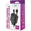 SETTY sieťová nabíjačka 1x USB 3A čierna + microUSB kábel 1,0 m (GSM106086)
