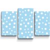 Sablio Obraz - 3-dílný Biele bodky na modrej - 75x50 cm