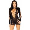 Leg Avenue Long Sleeve Cut Out Mini Dress Black