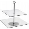Podnos na koláče sklenený 2 poschodia 20/25cm hranatý, etažérka