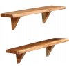 Nástěnné police 2 ks 60 x 20 x 18 cm masivní akáciové dřevo Hnědá 247927