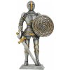 MystiCalls Cínový rytíř v brnění s kulatým štítem a mečem