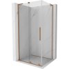 MEXEN/S - Velar L sprchovací kút, posuvné dvere 100 x 85, transparent, meď kartáčovaná 871-100-085-03-65