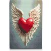 Vymalujsisam.sk Diamantové maľovanie - Okrídlené srdce Veľkosť: 20x30cm, Rám: Na plastovej doske, Diamanty: Hranaté