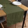 Biante Mušelínový behúň na stôl MSN-022 Tmavý olivovo zelený 35x140 cm