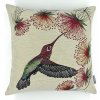 Gobelínový obliečka na vankúš KOLIBRÍK ČERVENÝ KVET 45 x 45 cm