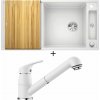 Blanco AXIA III XL 6 S biela + drevená krájacia doska 523504 + Blanco DARAS-S biela 517735
