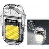 Handy F33 plazmový zapaľovač USB vodeodolný / LED svetlo / čierny (Outdoorový plazmový zapaľovač s LED svetlom (baterkou), vodeodolný IP56.)
