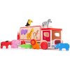 Bigjigs Toys Drevené auto so zvieratkami safari
