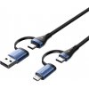 Vention CTLLF 4-in-1 Cotton Braided USB 2.0 Type-A Male + USB-C Male to USB-C Male + Micro Type-B Male 5A