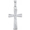 SILVEGO Strieborný prívesok krížik Peres so zirkónmi FW3967