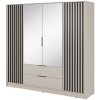 ArtPS Šatníková skriňa KELLY 4D so zrkadlom | cashmere