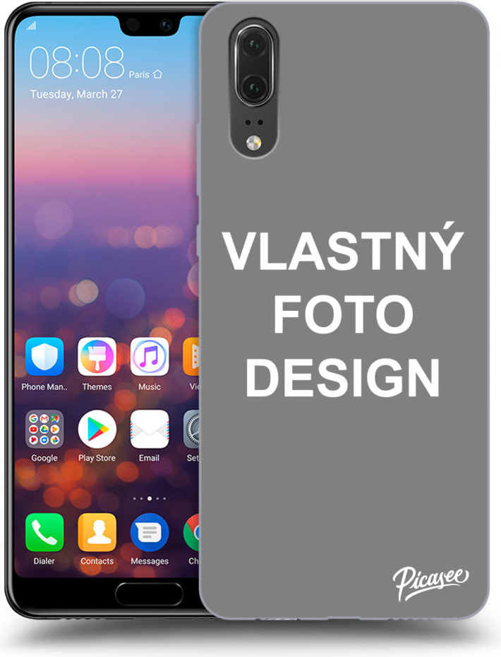 Púzdro Picasee silikónový Huawei P20 Vlastný design/motiv čierne