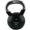KT 20 KG KETTLEBELL VINYL S CHROMOVANÝM ÚCHOPEM HMS ČERNÝ