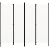 vidaXL so 4 panelmi krémovo biely 200x180 cm