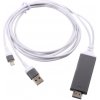 AppleMix Pripojovací kábel Lightning na HDMI vrátane konektora USB pre Apple iPhone/iPad a iné zariadenia - 2 m - biely