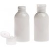 Plastová fľaša biela, priehľadný flip top, 100 ml