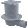 Alca Alcadrain APV5111 - Podlahová vpusť 105×105/50 mm bočná, mriežka sivá, vodný zápachový uzáver
