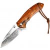 IZMAEL Damaškový outdoorový skladací nôž Issac Hnedá 7 cm