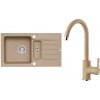 Alveus SET A546 Beige 55 SETA546 - Drez Granitový Niagara 70 - 780x435mm, vanička 348x350x160mm, 100x225x70mm + bateria Tonia