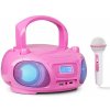 Auna Roadie Sing CD boombox FM rádio ružový MG3 Roadie 2.0 PK