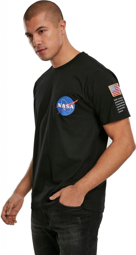 NASA pánske tričko Insignia Logo Flag čierne