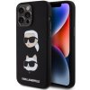 Karl Lagerfeld Liquid Silicone Karl and Choupette Heads Zadní Kryt pro iPhone 15 Pro Max Black