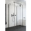 RADAWAY ESSENZA BLACK KDJ+S 100cm pravé dvere do kombinácie / sprchový kút trojstranný, profil čierny, sklo číre, 1385022-54-01R