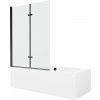 MEXEN/S - Cube obdĺžniková vaňa 180 x 80 cm s panelom + vaňová zástena 120, transparent, čierna 550518080X9212027000