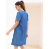 Rovné džínsové šaty na gombíky modrá 046 Blancheporte