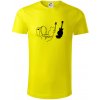 Mačka a gitara WC - Tričko z organickej bavlny - 3XL ( Citrónová )