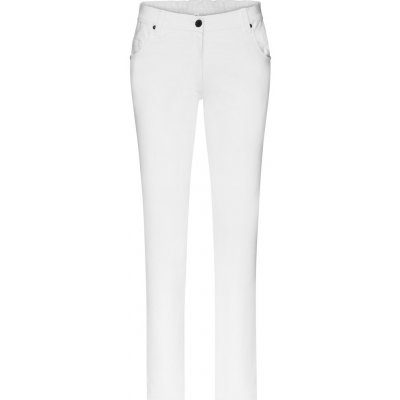 James & Nicholson Dámske biele strečové nohavice JN3001 Biela