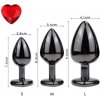 Lovetoy Black Anal Plug HEART (RED)