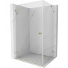 Mexen Lunar-B, výklopný sprchový kút ľavý 90 x 70 cm, 8mm číre sklo, zlatý profil, 832-090-070-50-00-L