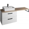 Aqualine VEGA Nábytková zostava do kúpeľne, šírka 124,5 cm, biela/dub platina