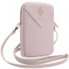 Pouzdro na telefon se zipem Guess PU Grained 4G Metal Logo, růžové (57983121516)