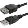 Logo USB predlžovačka (2.0), USB A samec - USB A samica, 3m, čierna, cena za 1 kus