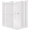CERANO - Sprchová zástena Walk-in Onyx TL/P - 8 mm - hranatá vzpera + polička/držiak na uteráky - chróm, ryhované sklo - 150x60x200 cm