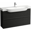 Laufen The New Classic skrinka 117.7x31.6x67.7 cm závesná kúpeľňová skrinka pod umývadlo čierna-dub H4060520856281