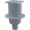 Alcadrain APV6111 - Podlahová vpusť 105×105/50 mm priama, mriežka šedá, vodná zápachová uzávera