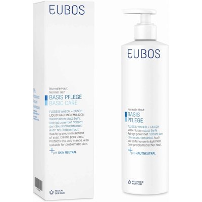 Eubos Basic Skin Care Blue umývacia emulzia bez parfumácie (Physiological pH, Free from Alkaline Soap) 400 ml
