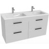 Jika H4536621763001 CUBE umývadlová skrinka 116x60x42cm,4zásuvky,biela CUBE120 Dvojumývadl H4536621763001
