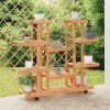 vidaXL Stojan na kvetiny s kolieskami 110x25x115 cm masívna jedľa 362860