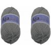 BELLATEX SET 2 ks Priadza Ája NGM 50 g, 907 svetlo šedá
