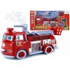 Hasičské auto LeanToys na výrobu mydlových bublín, červené