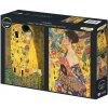 Grafika - Puzzle 2x500 Klimt: Bozk, Dáma s vejárom - 500 dielov