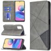 Peňaženkové kožené puzdro RHOMBUS na Xiaomi Redmi Note 10 5G - Šedá