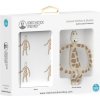 Matchstick Monkey Animal Teether & Muslin zubná kefka 1 ks + bavlnená plienka 1 ks