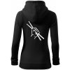Paličky ruka - Mikina dámska trendy zipper s kapucňou - L ( Čierna )