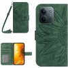 VSETKONAMOBIL 118920 ART SUNFLOWER Peňaženkový kryt so šnúrkou pre Xiaomi Redmi 15C / Redmi 15C 5G zelený